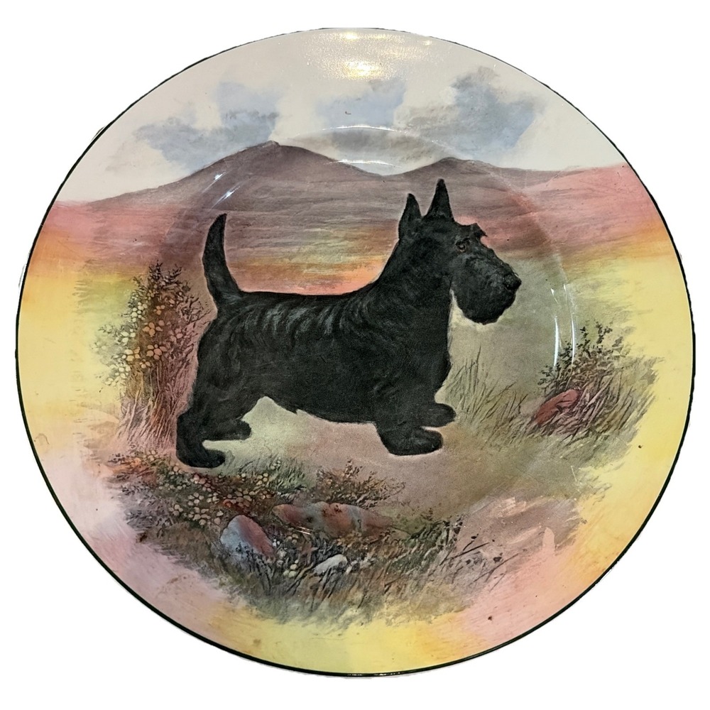 Vtg Royal Doulton‎ Scottish Terrier Ceramic Collector Plate D6304 English